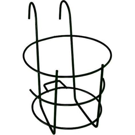 Portavasi Balconiera Rotonda Plasticata Nera Dia.Cm. 22