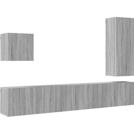 Maison Exclusive - 5-tlg. Wohnwand Grau Sonoma Holzwerkstoff (1/5)