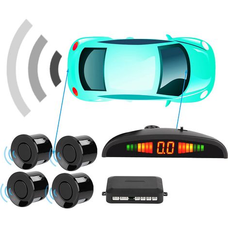 Lot de 4 capteurs de stationnement avec avertisseur sonore LED, radar de recul arrière pour voiture, système d'alarme universel (1/5)