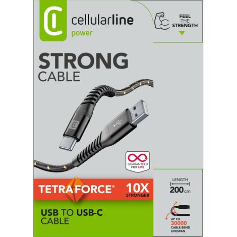 Cellularline Tetra Force Cable 200cm - USB-C (1/4)