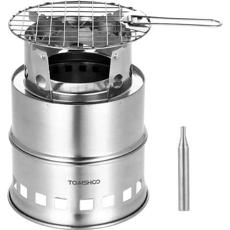Réchaud à bois portable pliable et coupe-vent, compact, en acier inoxydable, pour le camping et les loisirs de plein air. Idéal pour les barbecues et les touristes. Réchaud de cuisine portable. (1/5)