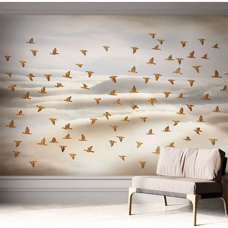 Selbstklebend Tapete modern - Wanddeko für Küche - Klebefolie Wand - luxus Look Vögel im Flug 312x219 cm (1/5)