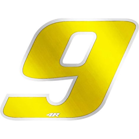Numeri Gara Anodizzati 65 x 85 mm - Colore: GIALLO - Numeri: 9