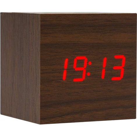 Wecker aus Holz – Mini-Digitaluhr mit Temperaturanzeige