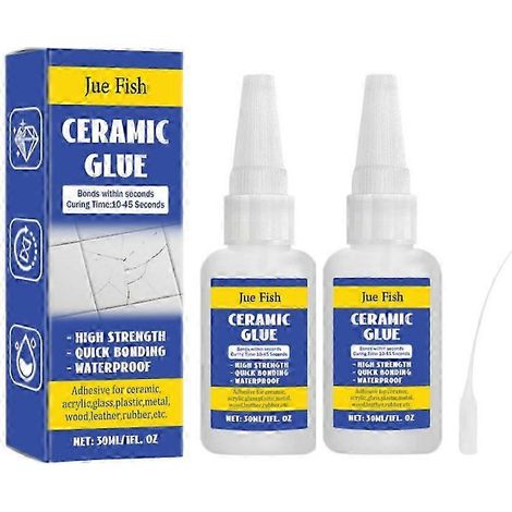 Colle céramique pour la réparation de la porcelaine et de la poterie, 1 à 6 pièces, colle à adhérence instantanée et forte, 30 ml (2 pièces) (1/5)