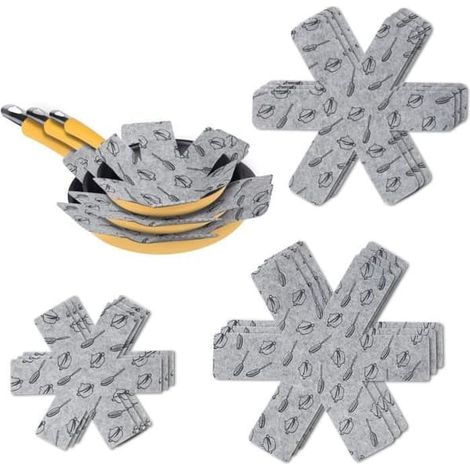 Protection pour poêles et casseroles, feutrine de protection pour poêles, séparateur de poêles, pour poêles, séparateur multicolore (1/4)