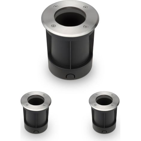 LED Bodeneinbaustrahler rund Edelstahl 230V IP67 - Leuchtmittel: Ohne - Anzahl: 3x (1/5)