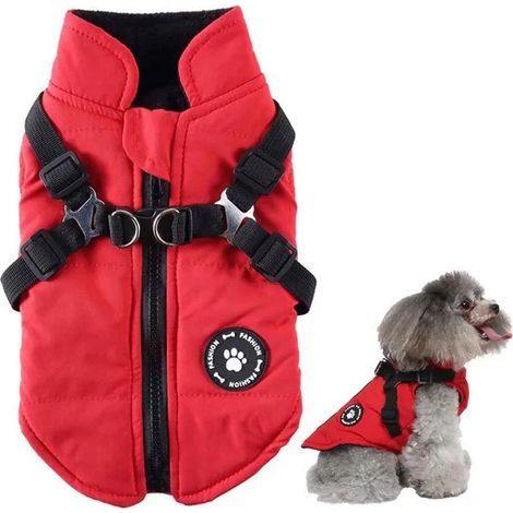 Pull pour chien taille L, manteau pour chien avec fermeture éclair, veste chaude pour animaux de compagnie, vêtements pour chien (1/5)