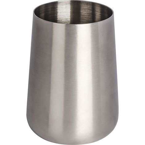 WENKO Zahnputzbecher Solid Edelstahl, rostfrei, Silber matt, Edelstahl rostfrei satiniert (1/4)