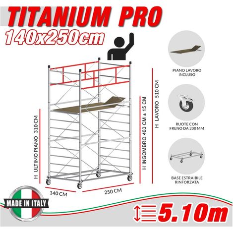 Trabattello TITANIUM PRO Altezza lavoro 5,10 metri