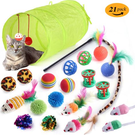 Jouets pour Chat Assortiments De Jouets pour Chat 21 Jouets pour Chat Teaser Jouet De Boule De Chat Tunnel Chat Jeu pour Chaton
