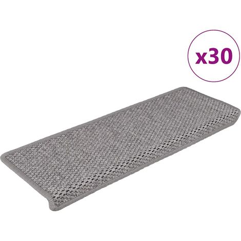 vidaXL Tappeti Autoadesivi Scale Aspetto Sisal 30 pz 65x21x4cm Argento