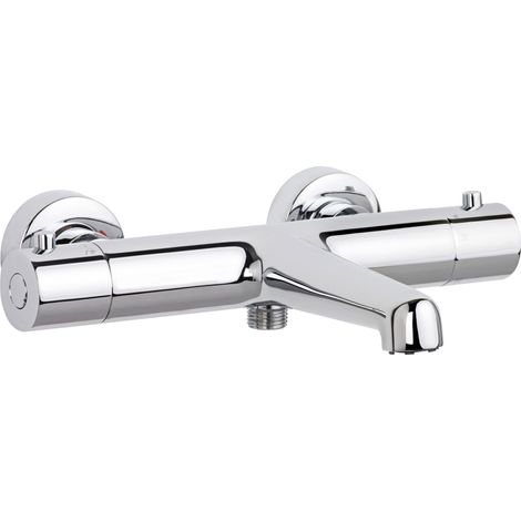 SCHÖNER WOHNEN-Kollektion Wannenthermostat DICU, Badewannenarmatur mit Thermostat Verbrühschutz, Mischbatterie für Badewanne, Chrom