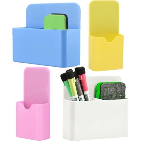 Plumier - Porte-crayon magnétique - Pour Klassenzimmer Office Home - 4 pièces - Noir (1/5)