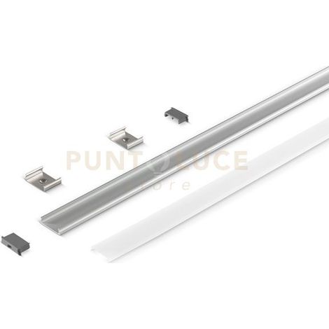 GSTP131- PROFILO IN ALLUMINIO SEZIONABILE PARETE/SOFFITTO DIFFUSORE AD INCASTRO COLORE GRIGIO MT2