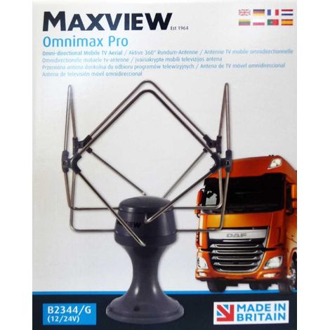 Adnauto – Antenne omnidirectionnelle 12V 24V – Réception 360° sans repositionnement – Amplificateur 22 dB réglable – Compatible décodeur TNT