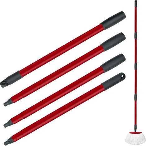 1 manche pour balai serpillère Vileda Spin Turbo, essoreuse facile à utiliser, 4 sections réglables pour le nettoyage des sols (1/3)