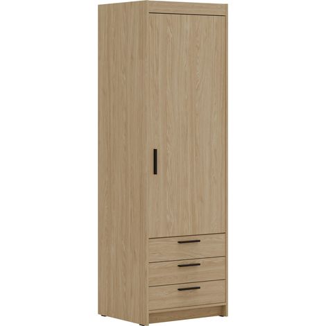 AX LIVING Kleiderschrank Schrank Geölte Eiche Storicos 1T3S 59,9cm Modern