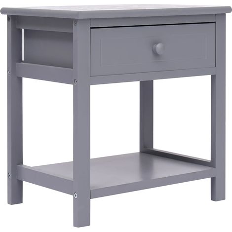 Nachttisch Grau 40×29×42 cm Paulownia Holz vidaXL (1/5)