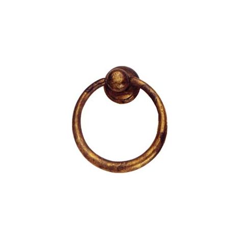 MANIGLIE PER MOBILI AD ANELLO SNODATE MOD.09202 IN OTTONE ANTICATO- - mm.40x46h. - 5 pezzi METALSTYLE