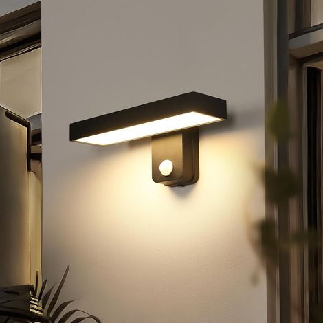 17W Outdoor LED Wall Light with Motion Detector IP65, Black 3000K Warm White, 350° Adjustable Modern Outdoor Wall Lamp for Patio, Entrance, Garden, Garage (1/5)