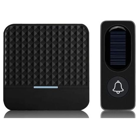 Sonnette Solaire Sans IP65 éTanche 300M Kit de Carillon de Sonnettes Solaires Chargeant les Sonnettes ExtéRieures-Prise UE (1/4)
