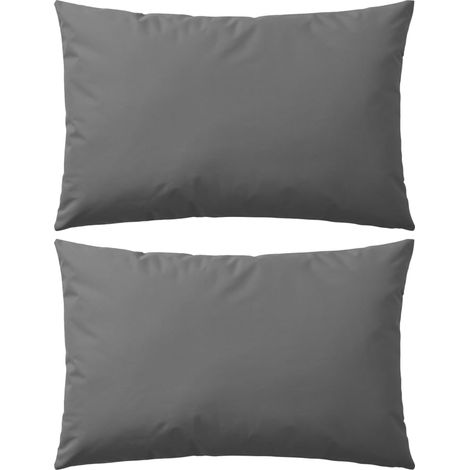 Oreiller d'extérieur lot de 2 60 x 40 cm Gris vidaXL (1/5)
