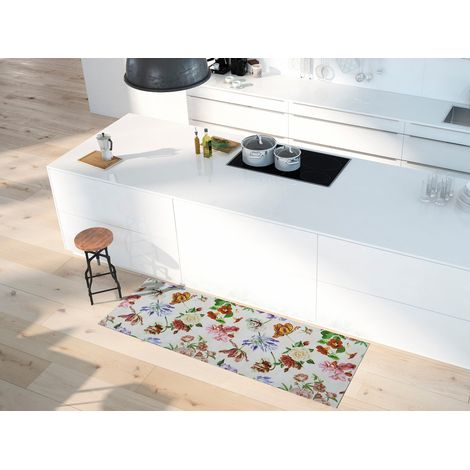 ATTICGO Tapis dessins avec des fleurs lavable SALLY Multicolore 48x200 cm (1/4)