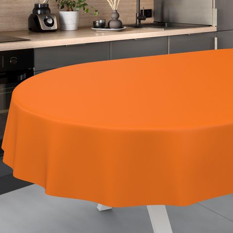 Nappe en Toile cirée Lavable, pour Table de Jardin, extérieur, intérieur, Ovale, Bord coupé, Oranges, 220 x 140 cm (1/5)