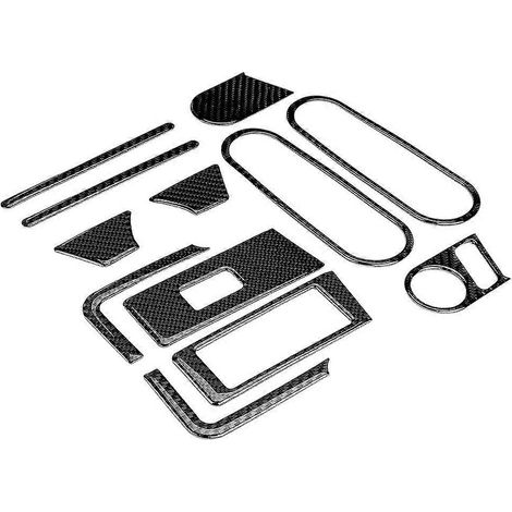12pcs Volant Intérieur Porte Voiture Carbone Fibre Verre Couvercle Levier Lève-Vitre Garniture pour Coccinelle 12-19 (1/4)