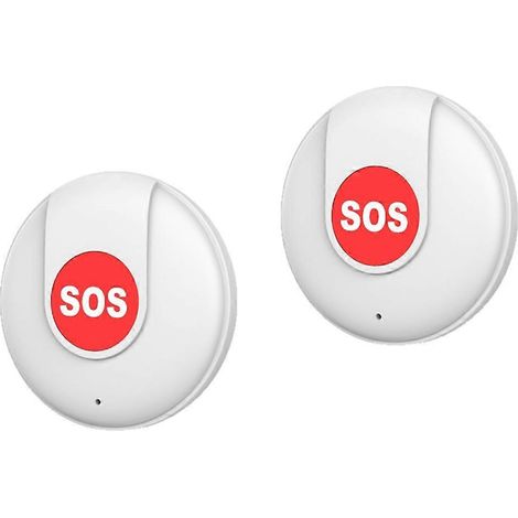 Lot de 2 boutons SOS WiFi intelligents Tuya, alarme de sécurité sans fil d'urgence avec télécommande pour une vie connectée. (1/5)