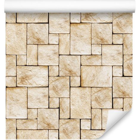 Papel pintado con diseño de ladrillo y piedra para salón y dormitorio, 50x1000 cm. (1/5)