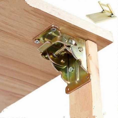 Charnière pliante noire à 90 degrés, adaptée aux pieds de table pliables et à la quincaillerie d'établi (argent). (1/5)
