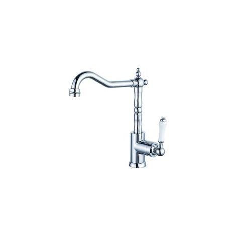 Robinet de cuisine antique en laiton, pivotant à 360°, mitigeur chaud/froid pour évier ou lavabo, finition protégée (1/5)