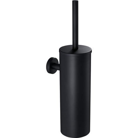Auralum Noir Brosse de Toilette avec Porte-balai WC Mural pour Salle de Bains en Acier Inoxydable (1/6)