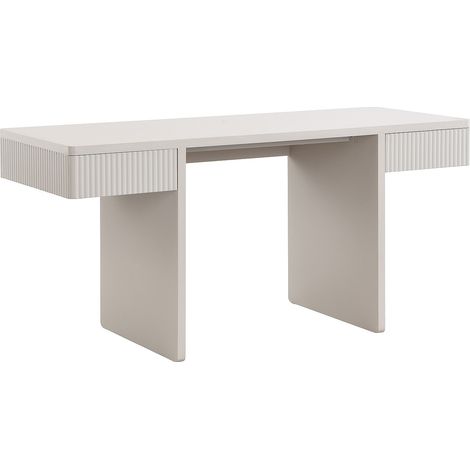 Scrivania 2 cassetti - Beige - PRYLO (1/4)