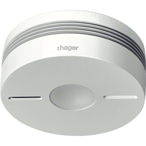 Hager – Détecteur de fumée TG550A – Interconnectable par radio – Alimentation batterie rechargeable – Optique – 10 ans de garantie