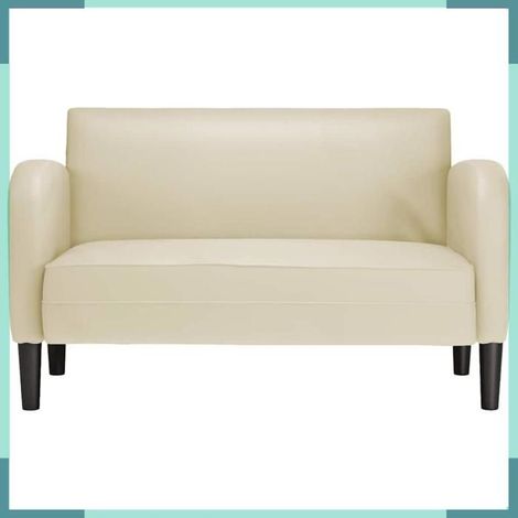 Canapé causeuse - 4100537 - Similicuir crème - Largeur siège 110 cm - 2 places (1/5)
