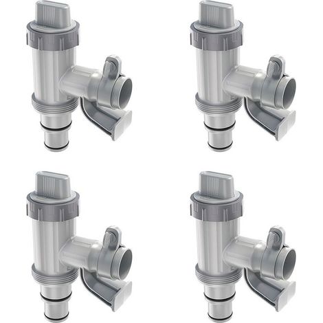 4x Poolschlauchadapter, Poolschlauchhalterung und Kolbenventil, Ersatzteile für Aufstellpools, B (1/4)