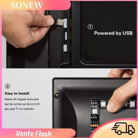 Sonew Bande de rétroéclairage TV à changement de couleur Bande lumineuse LED USB RVB 5050 changement de luminaire decorative (1/5)