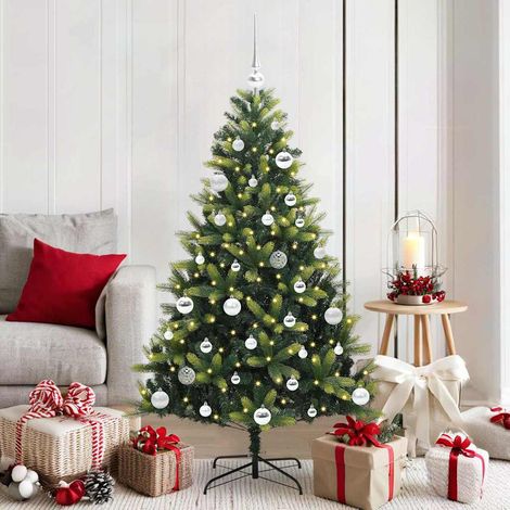 Künstlicher geflammter Weihnachtsbaum 150 LEDs Grün 150 cm