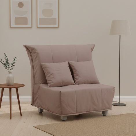 Talamo Italia Sofa cama Alma, Sofá individual, 100% Made in Italy, Sillón de salón con apertura trolley, en tela acolchada, con almohadas incluidas, Cm 85x90h85, Tórtola, con embalaje reforzado (1/5)