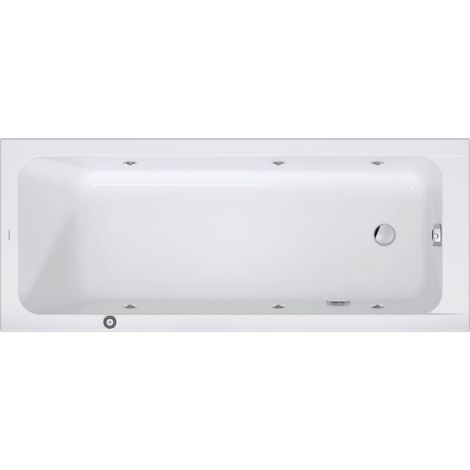 Duravit D-Code baignoire balnéo, 1700x700mm, 1 pente de dossier,