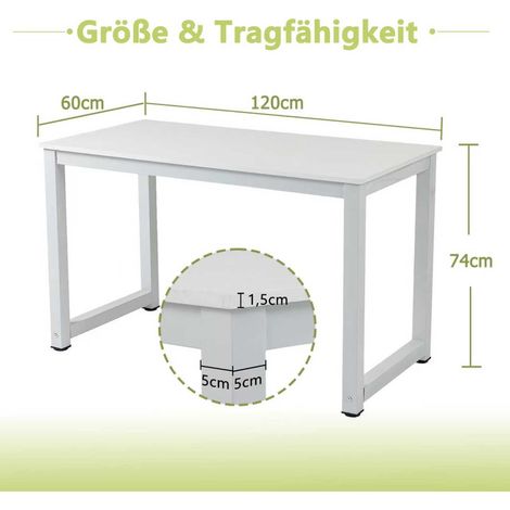 Bureau blanc pour ordinateur, poste de travail design moderne