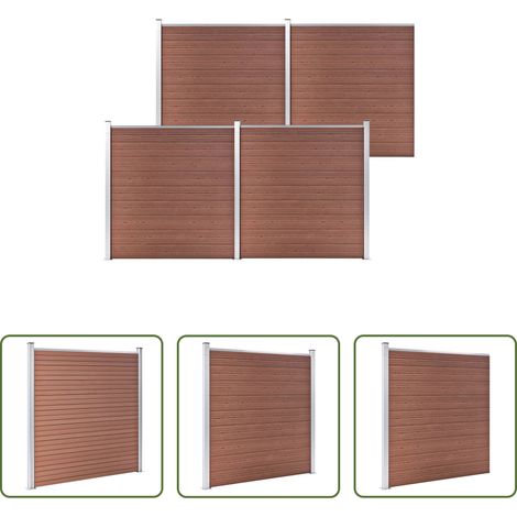 vidaXL Panneau de clôture - Clôture de jardin WPC 699x186 cm Marron (1/5)