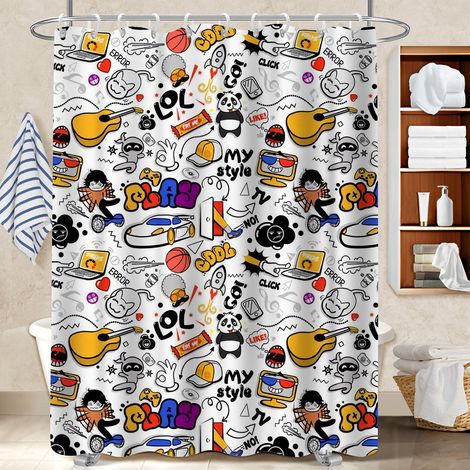 Rideau douche imperméable polyester 180x180 fluide bâche polyester douche pour rafraîchir sa salle de bain (1/5)