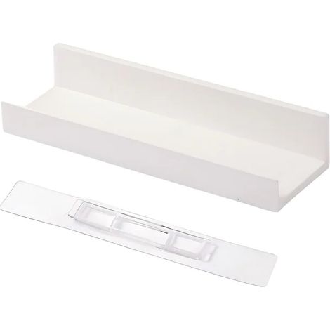 (blanc) Étagère de salle de bain blanche sans perçage, porte-shampoing mural en ABS, étagère de rangement pour salle de bain et cuisine (1/5)