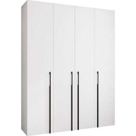 Armario Hartford 570, Blanco, 246x190x42cm, Puertas de armario: Con bisagras, Número de estantes: 0 (1/5)