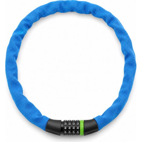 Antifurto a catena con codice impermeabile per bicicletta blu 85 cm (1/5)