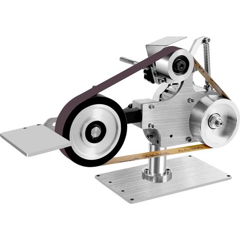 Levigatrice a nastro, motore senza spazzole, piano di lavoro regolabile, colore argento (1/2)